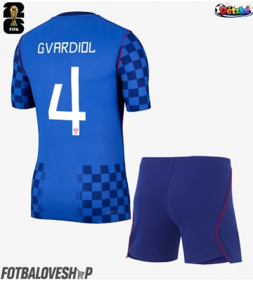 Chorvatsko Josko Gvardiol #4 Dětské Venkovní Dres MS 2026 Krátký Rukáv (+ trenýrky)
